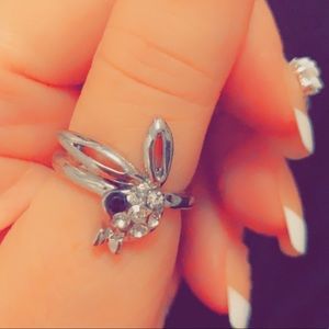 NEW 🌟 PLAYBOY BUNNY jeweled Silver ring size 7.5 only 1 available!